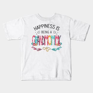 Happiness Is Being A Grandmommy Wildflowers Valentines Mothers Day Kids T-Shirt